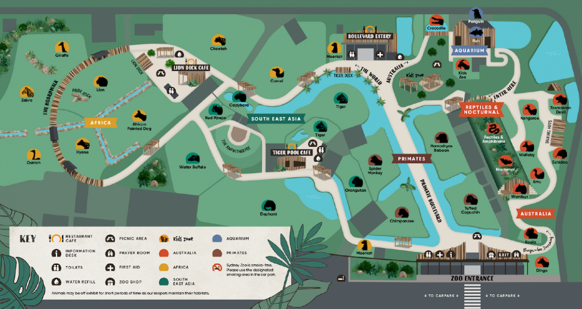 Map of Sydney Zoo